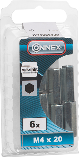 Afbeelding laden in galerijviewer, Connex verbindingsmoer (6k) m4x20 6st vz - ky4220029
