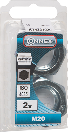 Afbeelding laden in galerijviewer, Connex zeskantmoer m20 afgeplat 2st vz - ky4221020
