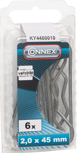 Afbeelding laden in galerijviewer, Connex verende borgclips 2x50mm 6st vz - ky4400010
