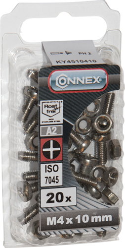 Afbeelding laden in galerijviewer, Connex metaalschroef cy-k m4x10 20st a2 - ky4510410
