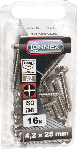 Afbeelding laden in galerijviewer, Connex plaatschroef pank 4.2x25 16st a2 - ky4564225
