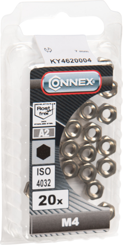 Afbeelding laden in galerijviewer, Connex zeskantmoer m4 20st a2 - ky4620004
