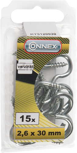 Afbeelding laden in galerijviewer, Connex haakschroef 2.6x30 15st vz - ky5120030
