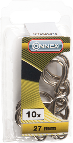 Afbeelding laden in galerijviewer, Connex s-haak gesloten 27mm 10st ni - ky6550015
