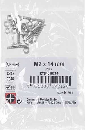 Connex metaalschroef pk m2x14 vz ph 20st m - kyb4010214