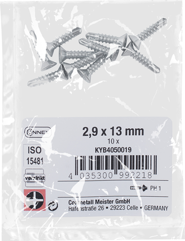 Connex boorschroef pk 2,9x13 vz ph 10gram - kyb4050019