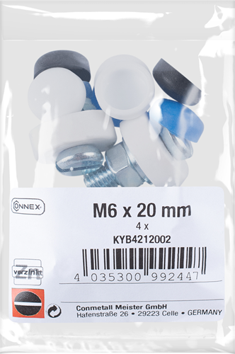 Afbeelding laden in galerijviewer, Connex nummerplaat set m6x20 vz k 4st - kyb4212002
