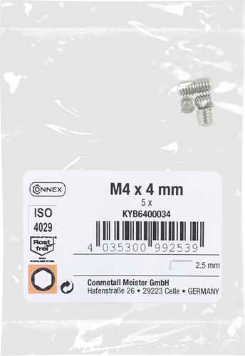 Afbeelding laden in galerijviewer, Connex inbusstelbout m4x4 a2 5st - kyb6400034
