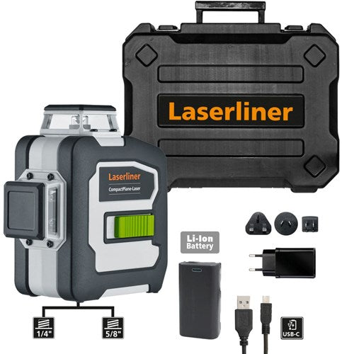 Afbeelding laden in galerijviewer, Laserliner compactplane-laser 3g pro | driedimensionale groene laser - 036.295a
