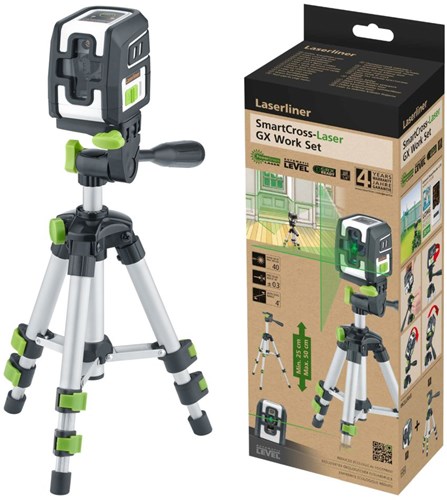 Afbeelding laden in galerijviewer, Laserliner smartcross-laser groene kruislijnlaser gx work set - 036.733e
