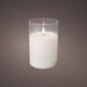 Enzo led flakkerkaars in glas 10x15cm wit - 5509680
