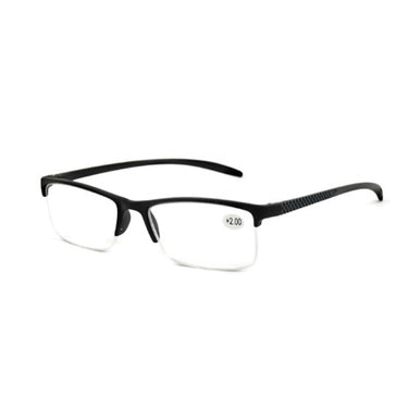 Spectrum leesbril zwart rechthoekig half randloos 3.00