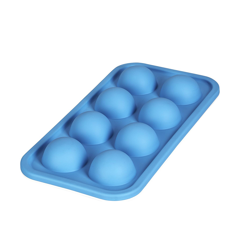 Afbeelding laden in galerijviewer, Abi levivo ijsblokjesvorm siliconen halve cirkel 8 blokjes blauw
