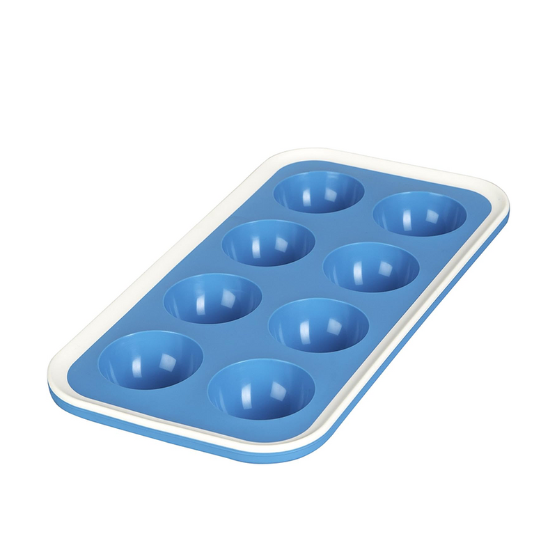 Afbeelding laden in galerijviewer, Abi levivo ijsblokjesvorm siliconen halve cirkel 8 blokjes blauw
