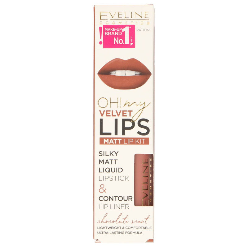 Afbeelding laden in galerijviewer, Eveline oh! my lips silky matt liquid lip kit nr. 12 praline eclair
