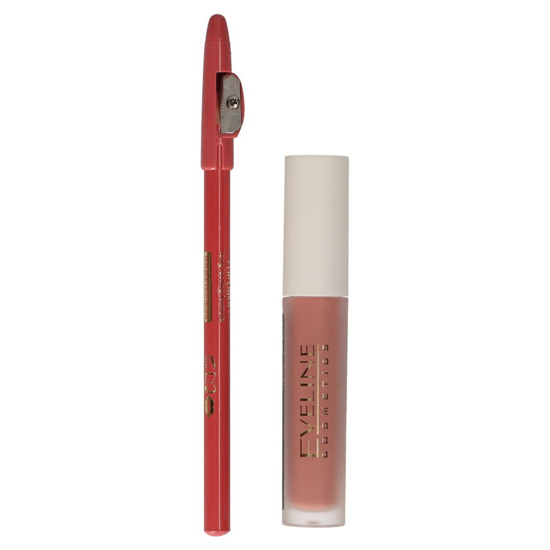 Afbeelding laden in galerijviewer, Eveline oh! my lips silky matt liquid lip kit nr. 12 praline eclair
