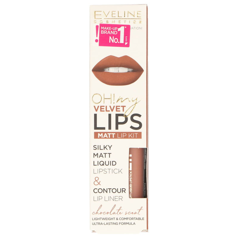 Afbeelding laden in galerijviewer, Eveline oh! my lips silky matt liquid lip kit nr. 14 choco truffle
