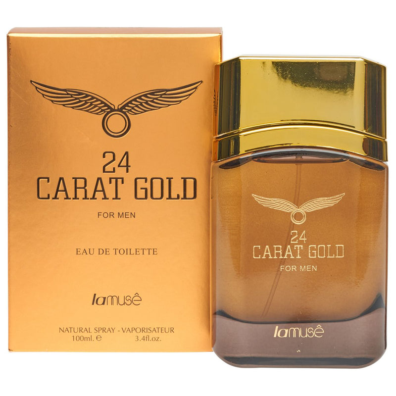Afbeelding laden in galerijviewer, Lamusê by lattafa eau de toilette spray heren 24 carat gold 100ml

