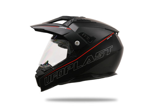 Ufo plast helmet aries m black red