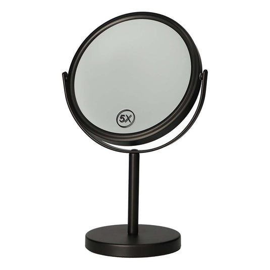 Lsp spiegels spiegel op voet mat zwart 30,5cm 5x vergrotend