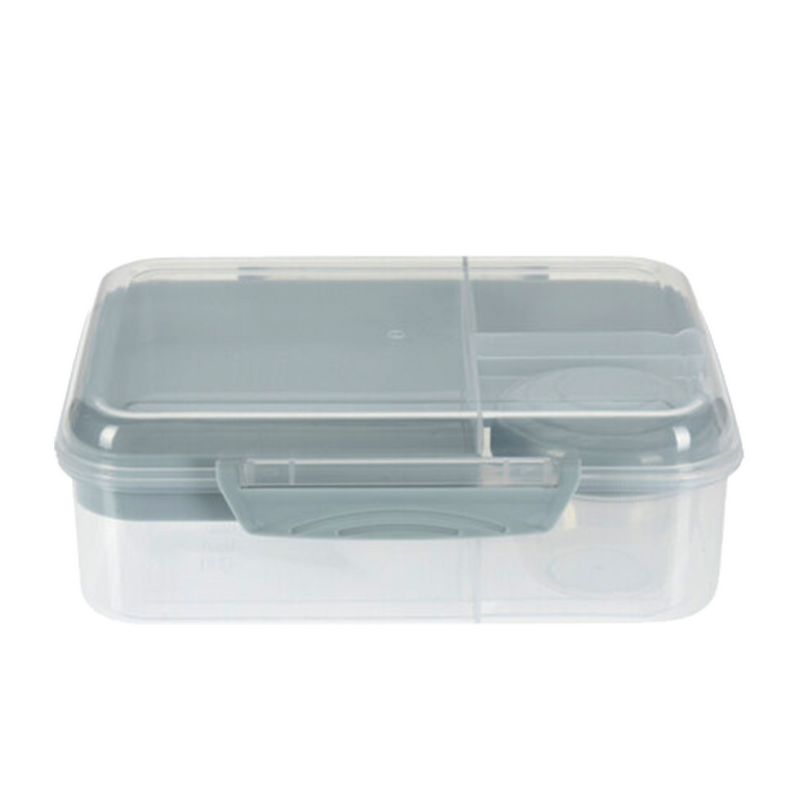 Afbeelding laden in galerijviewer, Lunchbox met dressing beker en 2 trays blue
