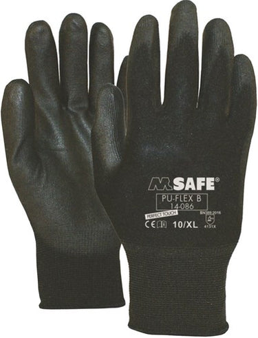 M-safe pu-flex werkhandschoen b 14-086 zwart, m - 11408608