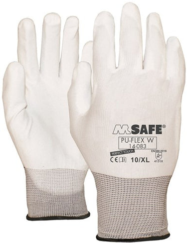 M-safe pu-flex werkhandschoen w 14-083 wit, xl - 11408310 - 11408310