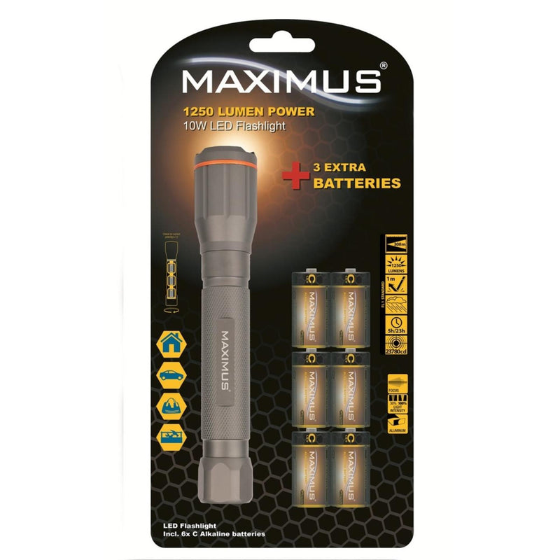 Afbeelding laden in galerijviewer, Maximus led zaklamp 10w ø4,2x22,5cm
