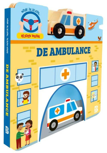 Ballon maak je klaar, rijden maar: de ambulance (kartonboek met autootje)