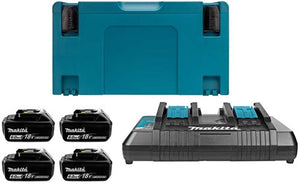 Makita accessoires 18v li-ion accu starterset 198091-4 (4x bl1860b 6.0ah) + duolader dc18rd in mbox - 198091-4