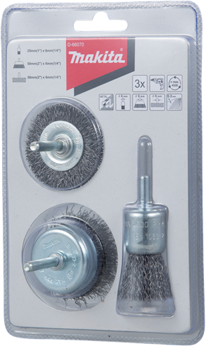 Afbeelding laden in galerijviewer, Makita accessoires borstelset 3-delig - d-66070
