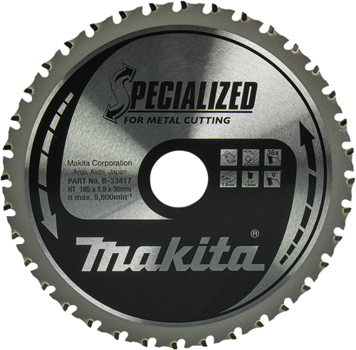Makita accessoires makita b-33417 cirkelzaagblad staal | specialized | 185 x 30 mm | 36-tands