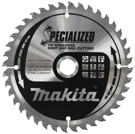 Makita accessoires makita b-09519 cirkelzaagblad hout (noest spijker) | embedded tip | 235 x 30 mm | 48-tands