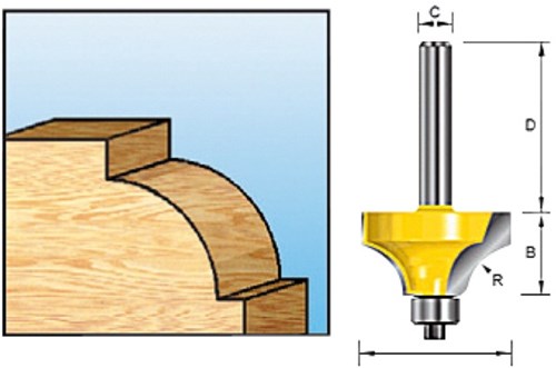 Makita accessoires kwartrondfrees+lag. hm r8 s6 - d-09547