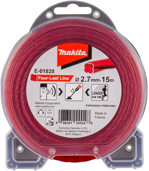 Makita accessoires makita e-01828 maaidraad four-leaf line - rood - 2,7x15 meter