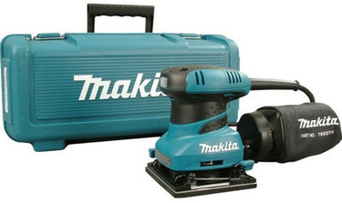 Makita 230 v vlakschuurmachine bo4555k (blauw zwart, in koffer)