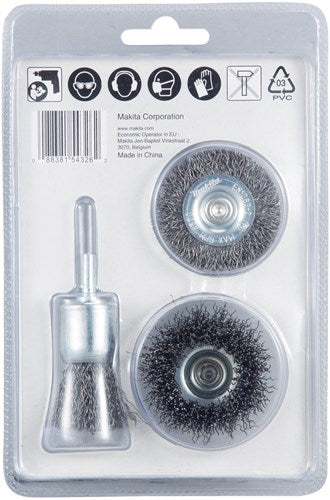 Afbeelding laden in galerijviewer, Makita accessoires borstelset 3-delig - d-66070
