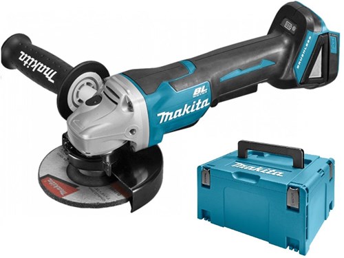 Afbeelding laden in galerijviewer, Makita 18 v haakse slijper 125 mm dga505zj (blauw zwart, accu's en lader niet inbegrepen | in mbox | veiligheidsschakelaar)
