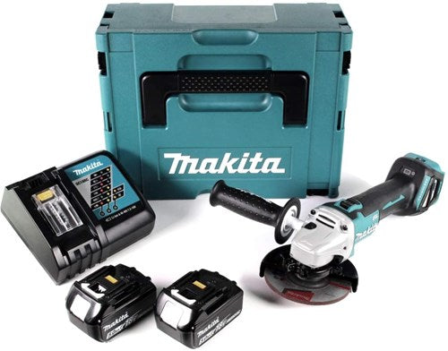 Afbeelding laden in galerijviewer, Makita dga511rtj 18v accu haakse slijper 125mm | 18v 5.0ah li-ion in m-box | 18v (2x 5.0ah accu + lader) - dga511rtj
