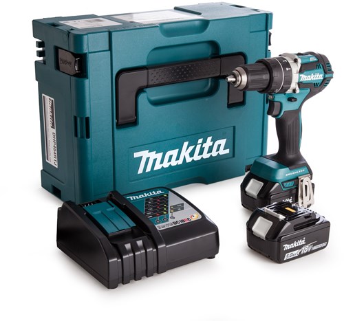 Afbeelding laden in galerijviewer, Makita dhp484rtj accuklopboormachine 18v 5,0ah li-ion (2st), snellader, mbox
