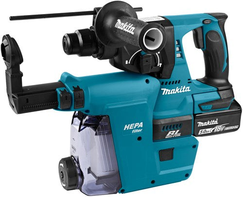 Afbeelding laden in galerijviewer, Makita dhr242rtjw 18v accu combi boorhamer | sds-plus | met stofafzuiging | li-ion 5.0ah - dhr242rtjw
