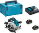 Makita dhs660rtj - 18 v cirkelzaag 165 mm 5,0 ah accu (2 st), snellader, mbox