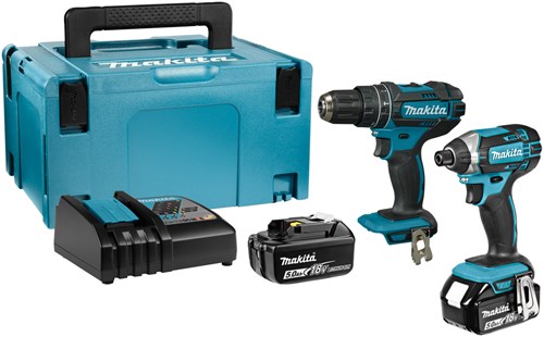 Afbeelding laden in galerijviewer, Makita dlx2131tj 18v combiset dhp482 accu klopboormachine + dtd152 slagschroevendraaier (2x 5.0ah accu) in mbox
