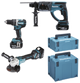 Makita dlx3093tj 18v lxt 3 delige set: dga513 haakse slijper + dhp484 (klop)boormachine + dhr202 boorhamer met 3 x 5.0ah accu's - dlx3093tj