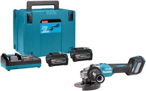 Afbeelding laden in galerijviewer, Makita ga032gu201 | xgt accu haakse slijper 40v max 125mm in mbox4 (2x 4.0ah accu + dc40ra snellader) - ga032gu201
