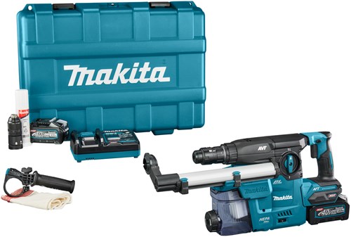 Afbeelding laden in galerijviewer, Makita hr009gm202 accu combihamer | 40 v max | sds-plus | 2 x 4.0 ah accu + snellader | in kunststof koffer - hr009gm202
