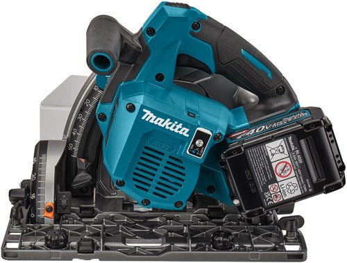 Afbeelding laden in galerijviewer, Makita sp001gu102 | 40 v max invalcirkelzaag | 165 mm | 4,0 ah accu | snellader | in mbox | met aws zender | geleiderail (2 st) | 1500 mm | koppelstripset en tas sp001gu102
