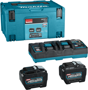 Makita 191y97-1 | xgt startset 40v max in mbox3 (2x 8.0ah bl4080f accu + dc40rb duo snellader) - 191y97-1