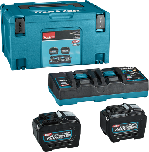 Makita 191y97-1 | xgt startset 40v max in mbox3 (2x 8.0ah bl4080f accu + dc40rb duo snellader) - 191y97-1