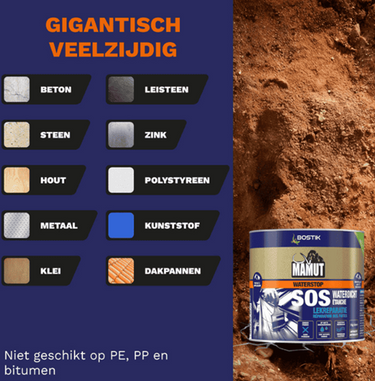 Bostik mamut waterstop ms-polymeer | antraciet | direct waterdichtend membraam - 30632339